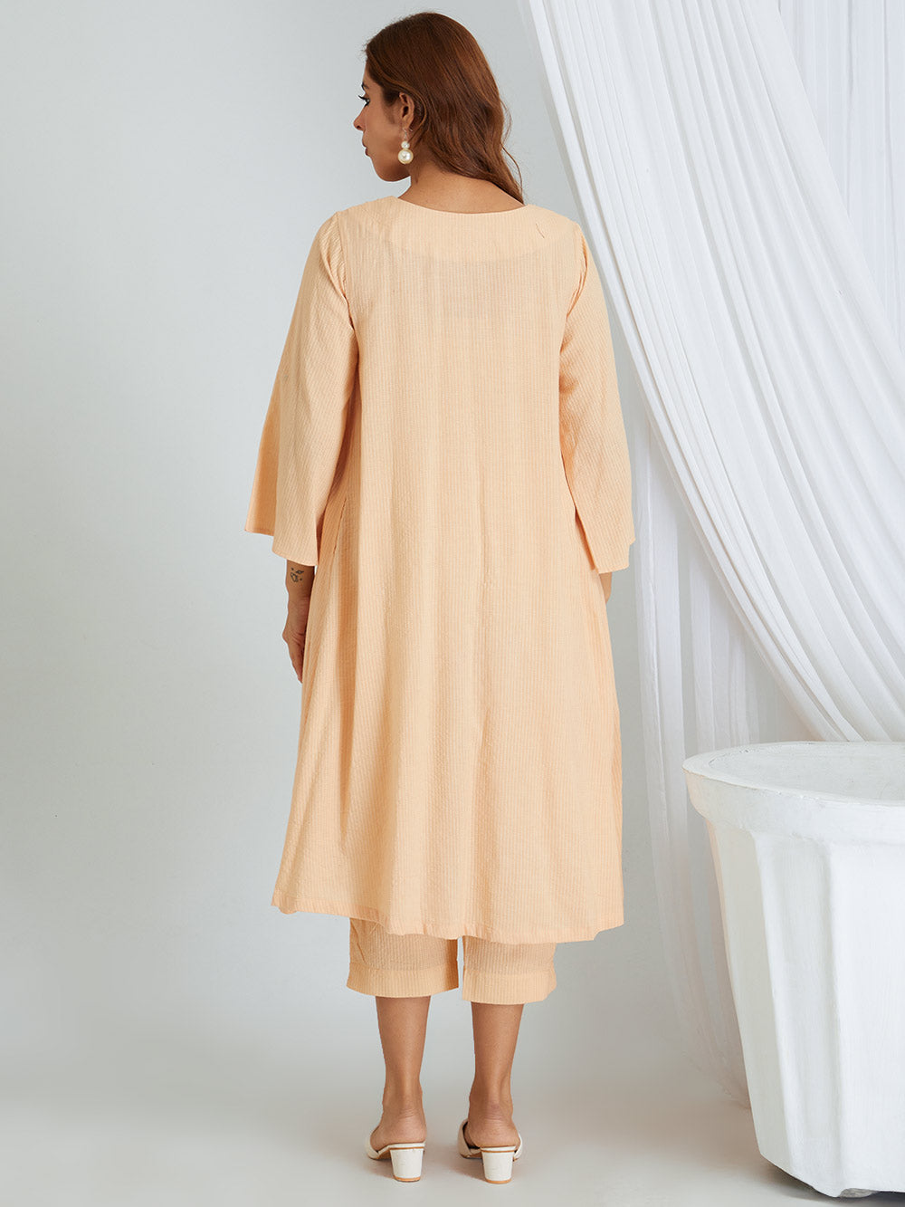 Kantha Work Solid Cotton Kurta & Pants