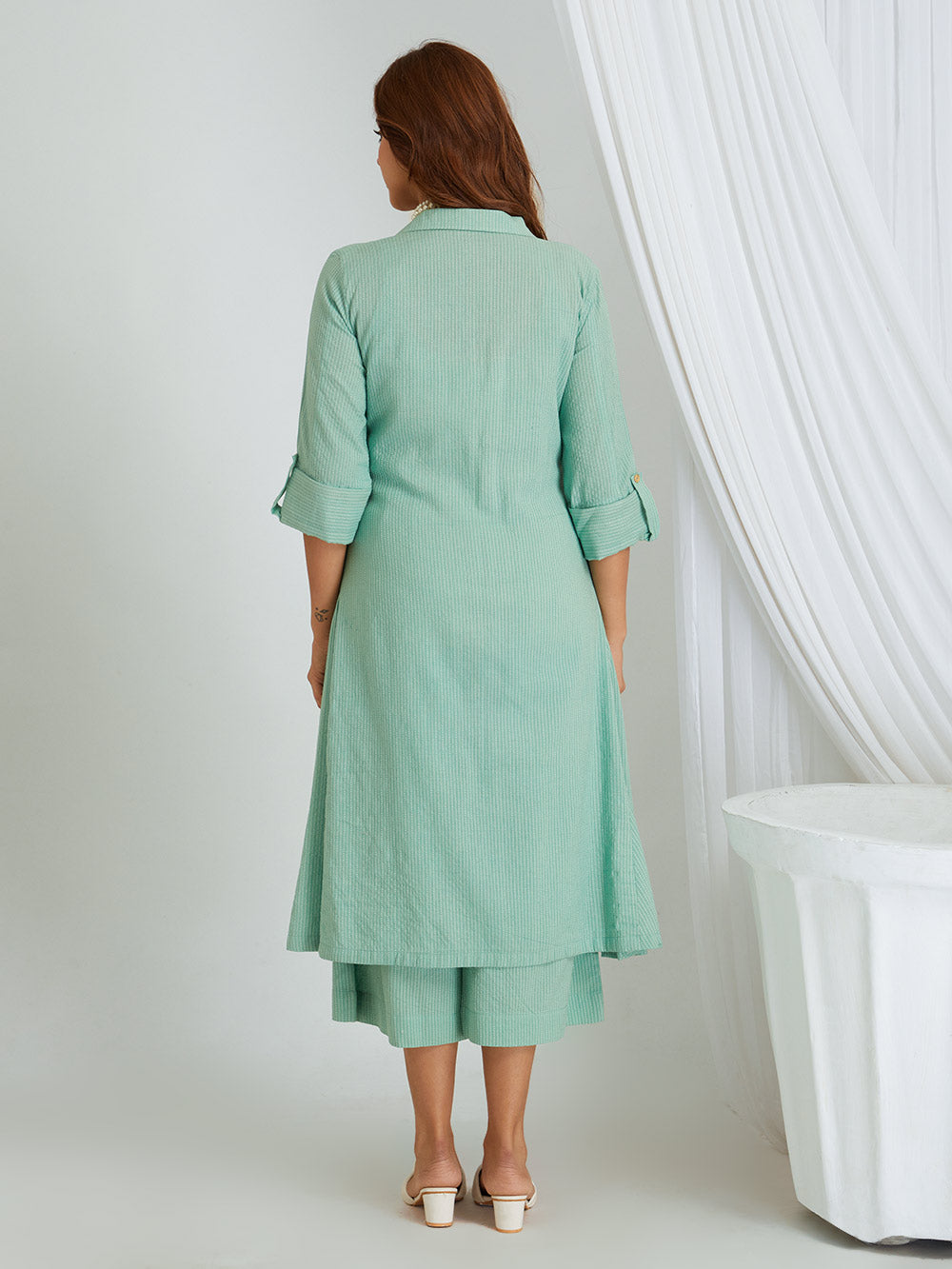 Kantha Work Cotton Shrug with Slip & Pants