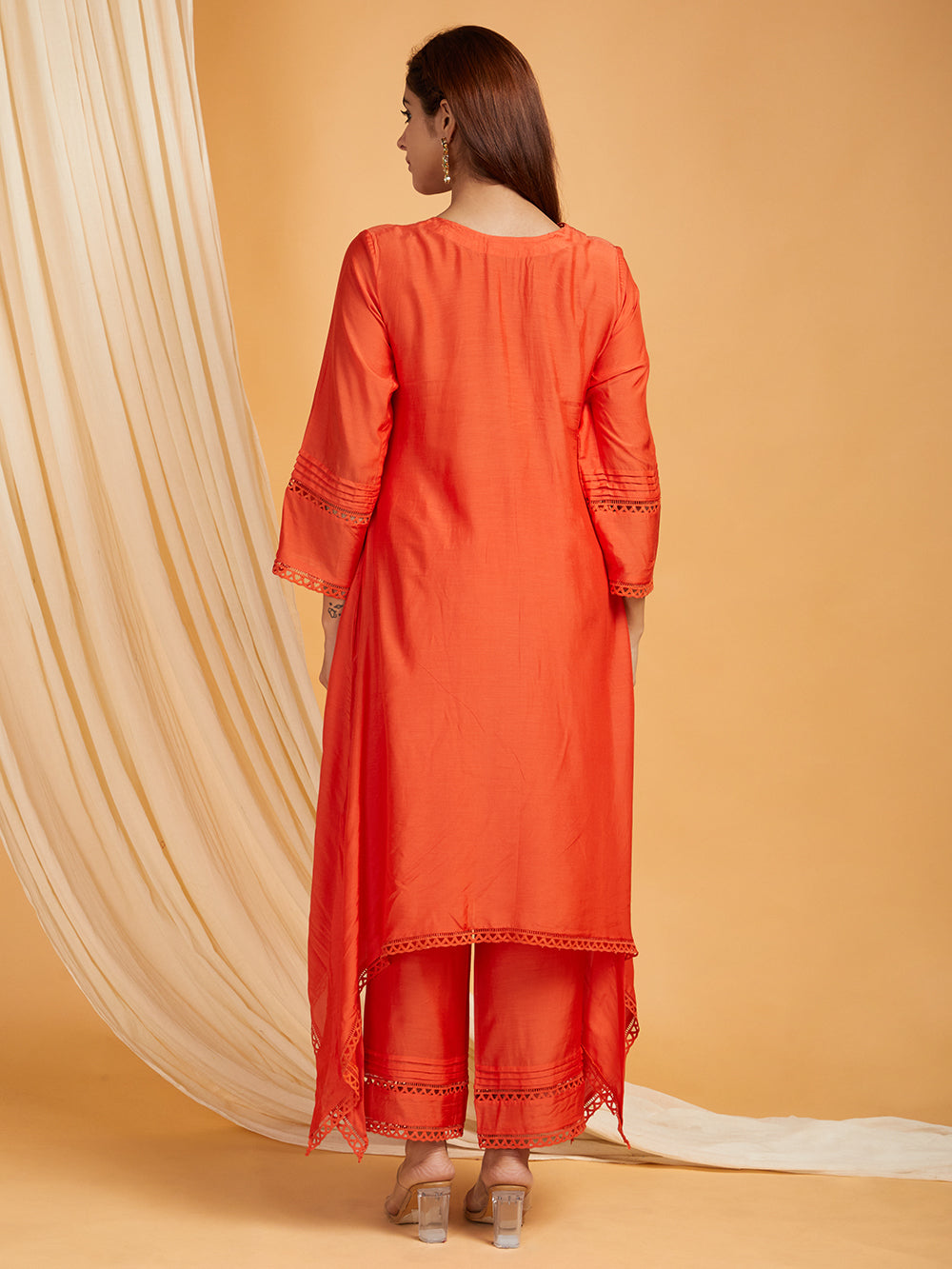 A-Line Cotton Silk Kurta with Small Slit