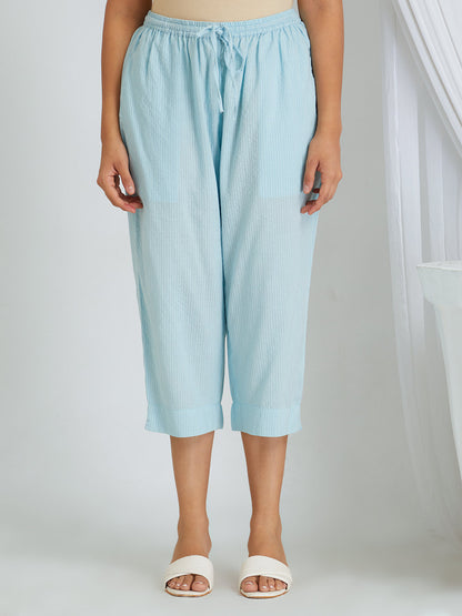 Kantha Work Solid Cotton Kurta & Pants