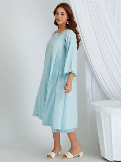 Kantha Work Solid Cotton Kurta & Pants