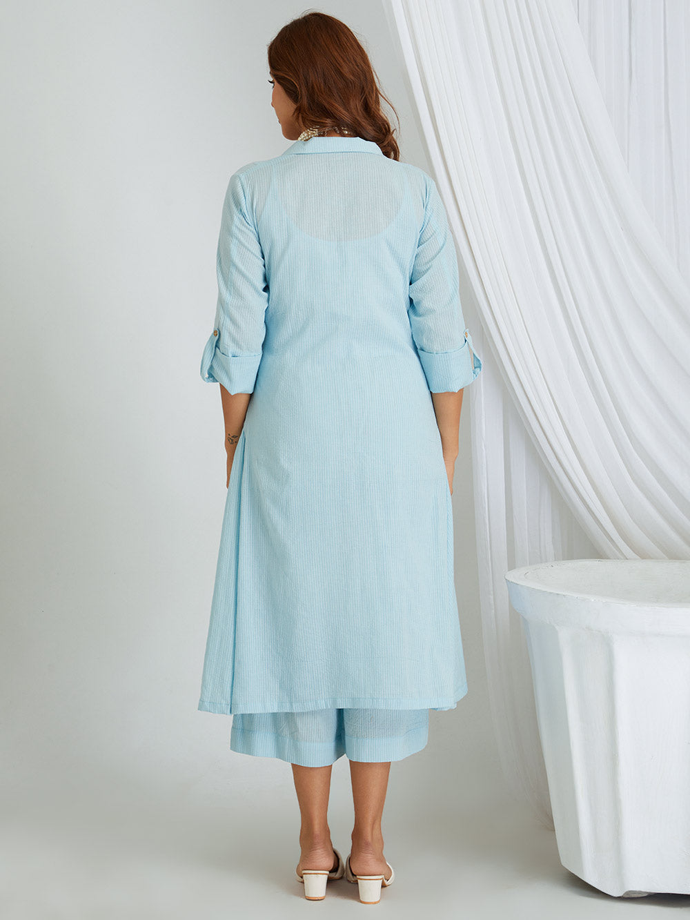 Kantha Work Cotton Shrug with Slip & Pants