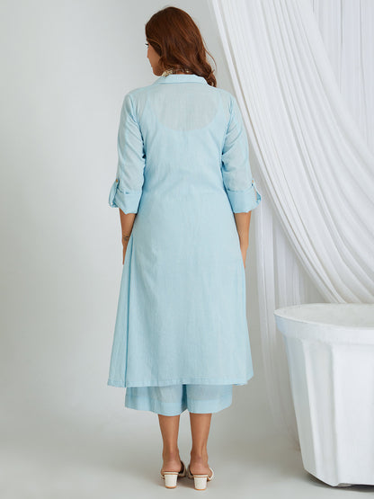 Kantha Work Cotton Shrug with Slip & Pants