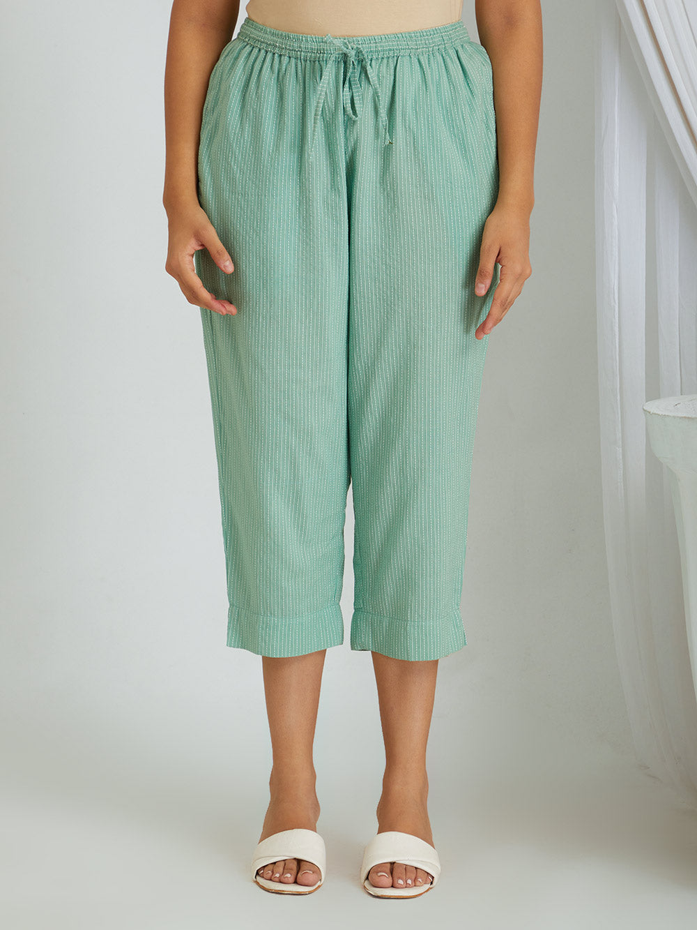 Kantha Work Solid Cotton Kurta & Pants