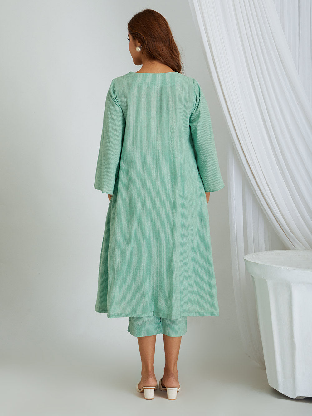 Kantha Work Solid Cotton Kurta & Pants