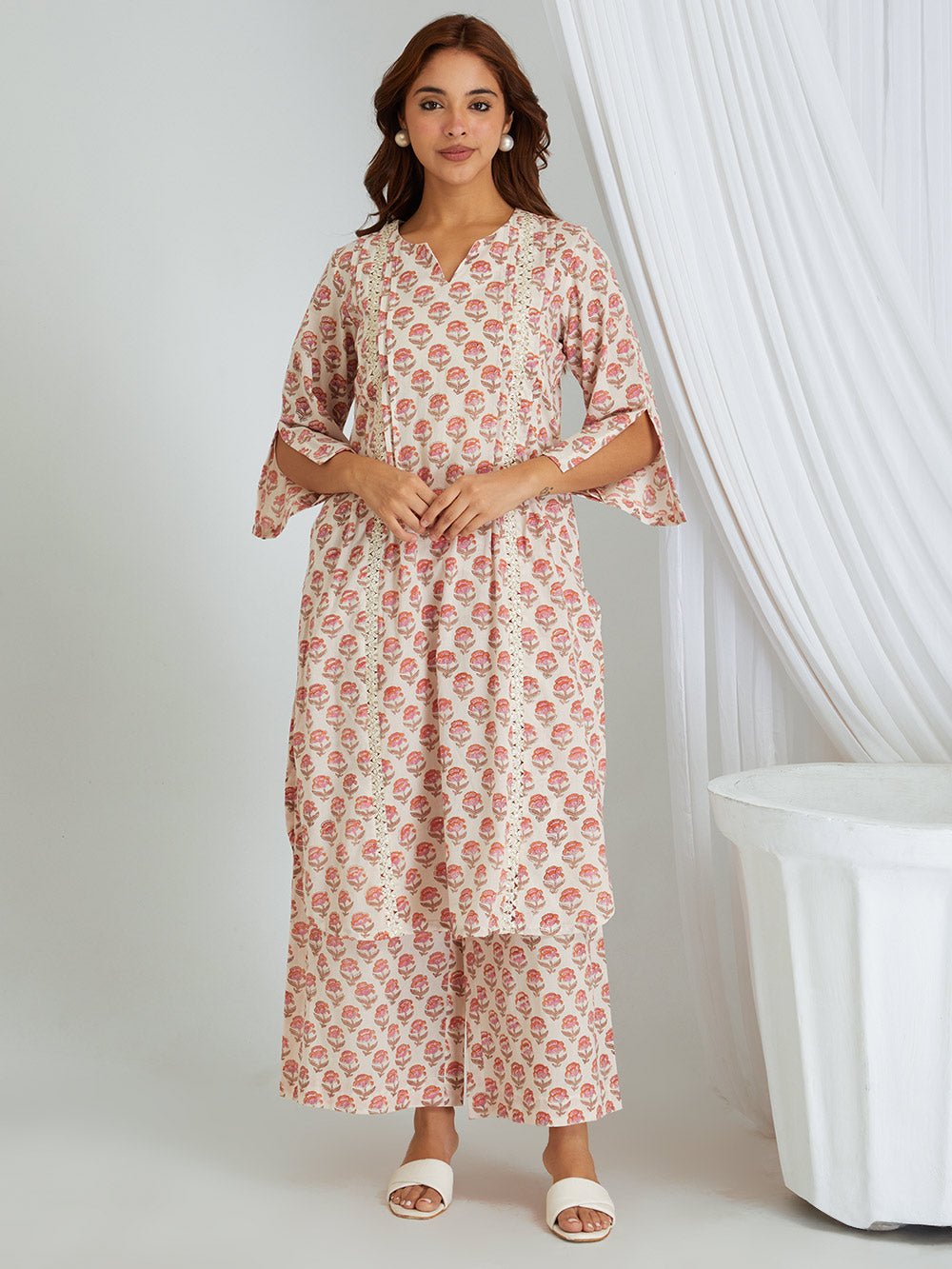 Hand Block Printed Cotton Kurta & Palazzo