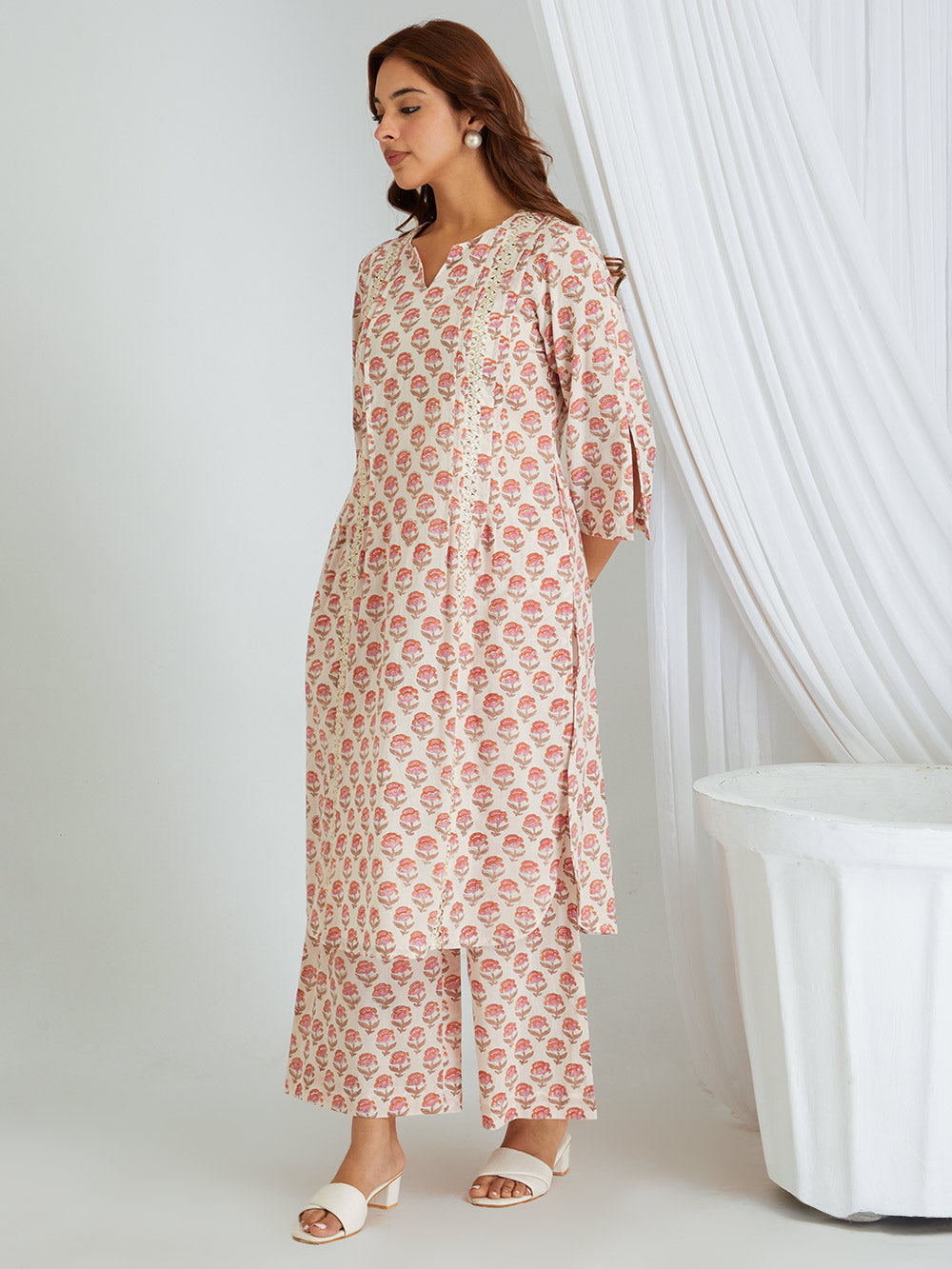 Hand Block Printed Cotton Kurta & Palazzo