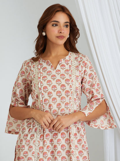 Hand Block Printed Cotton Kurta & Palazzo