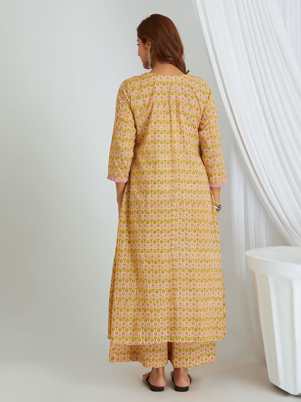 Hand Block Printed Cotton Kurta & Palazzo