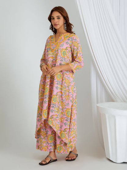 Hand Block Printed Cotton Kurta & Palazzo
