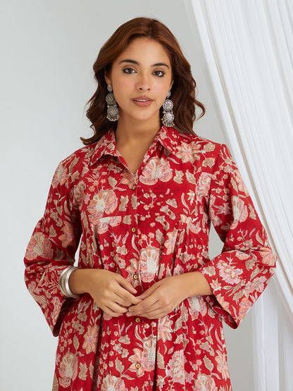 Hand Block Printed Cotton Kurta & Palazzo