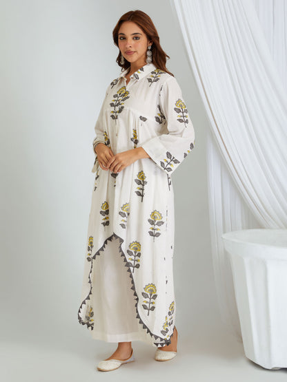 Hand Block Printed Cotton Kurta & Palazzo