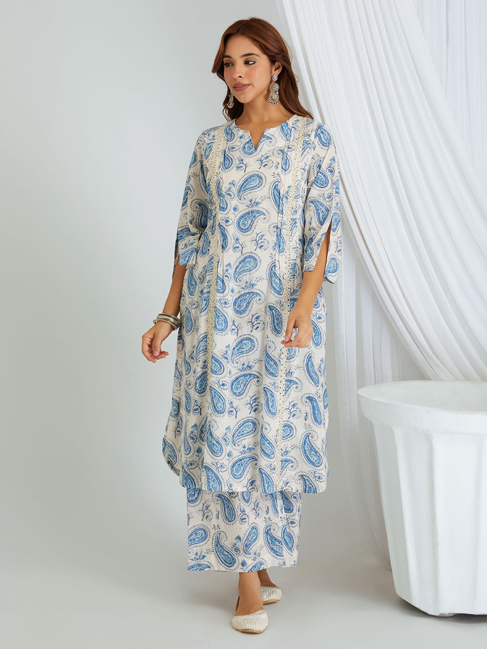 Hand Block Printed Cotton Kurta & Palazzo
