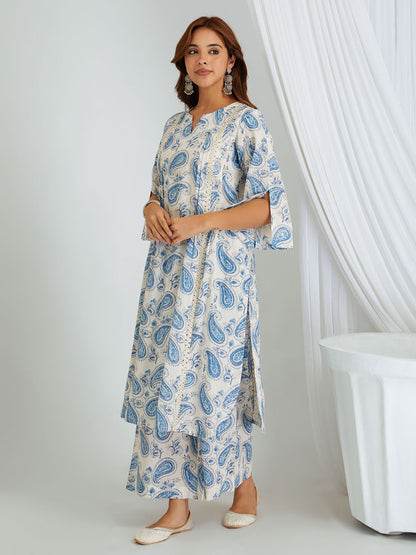 Hand Block Printed Cotton Kurta & Palazzo