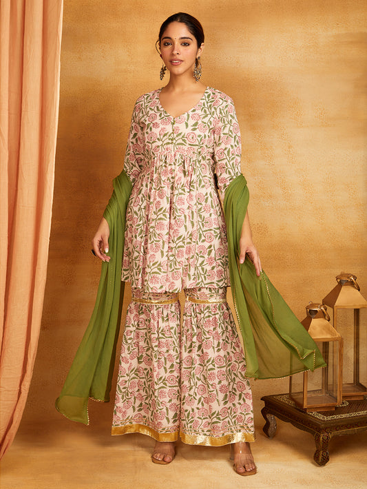 Green Kalidar with Gota Pati Suit Sets