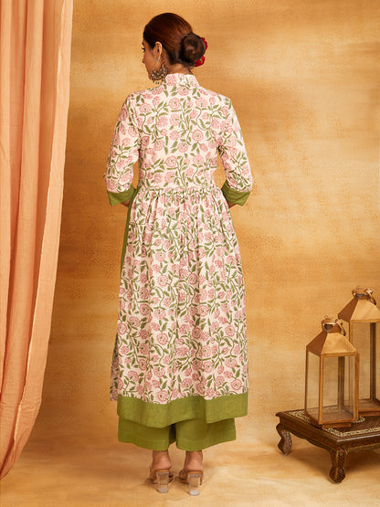 Block Printed Long Slit Kurta