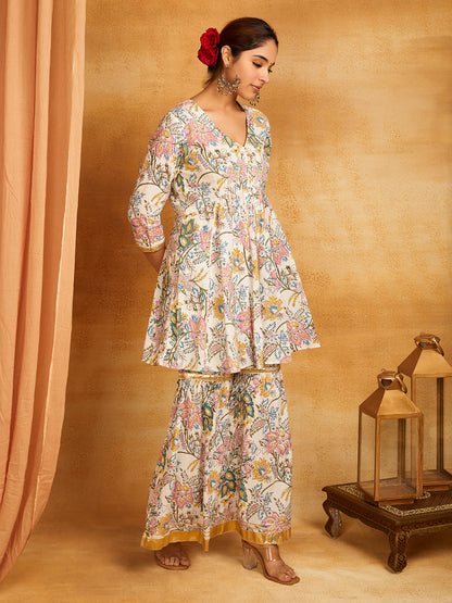 Kalidar with Gota Pati Kurta & Sharara Set