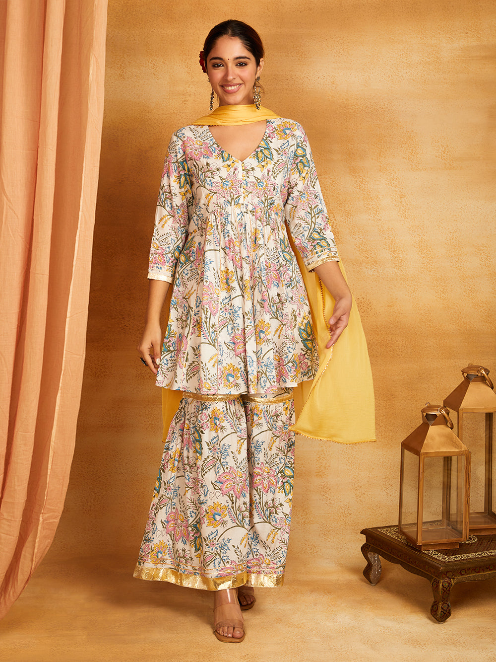 Kalidar with Gota Pati Kurta & Sharara Set