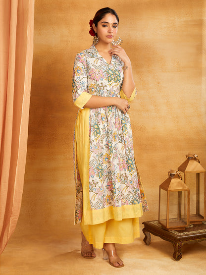 Block Printed Long Slit Kurta