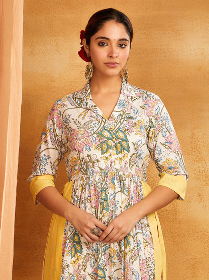 Block Printed Long Slit Kurta