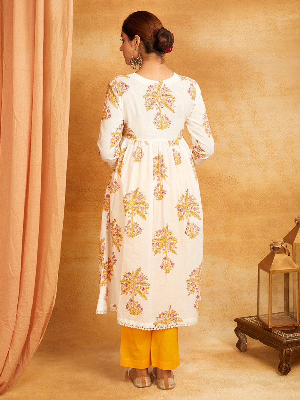 Block Printed Cotton Anarkali Kurta