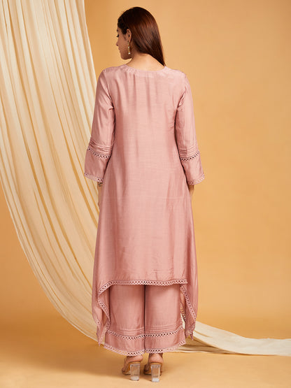 A-Line Cotton Silk Kurta with Small Slit